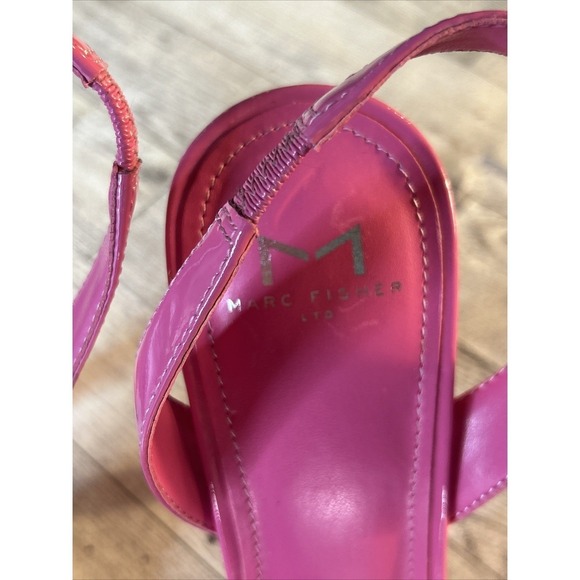 Marc Fisher Hot Pink Patent Slingback Heels |‎ Pointed Toe Size 9 - Picture 6 of 16